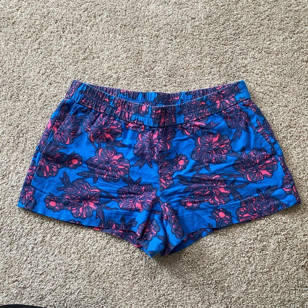 J Crew Elastic Waistband Floral Shorts